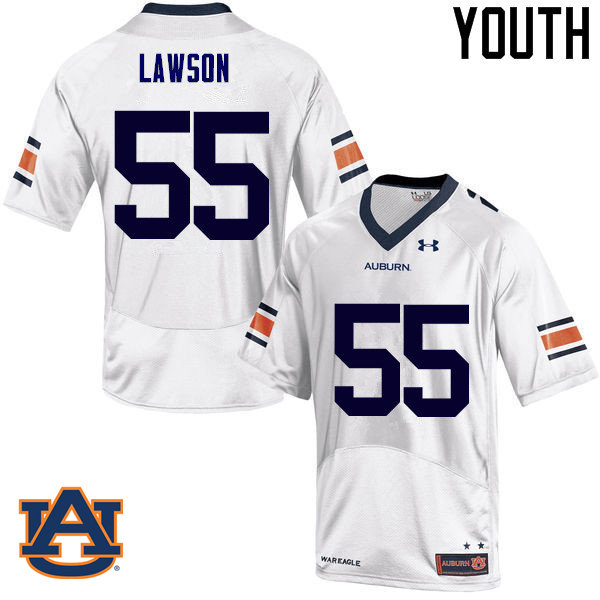 Youth Auburn Tigers #55 Carl Lawson College Football Jerseys Sale-White